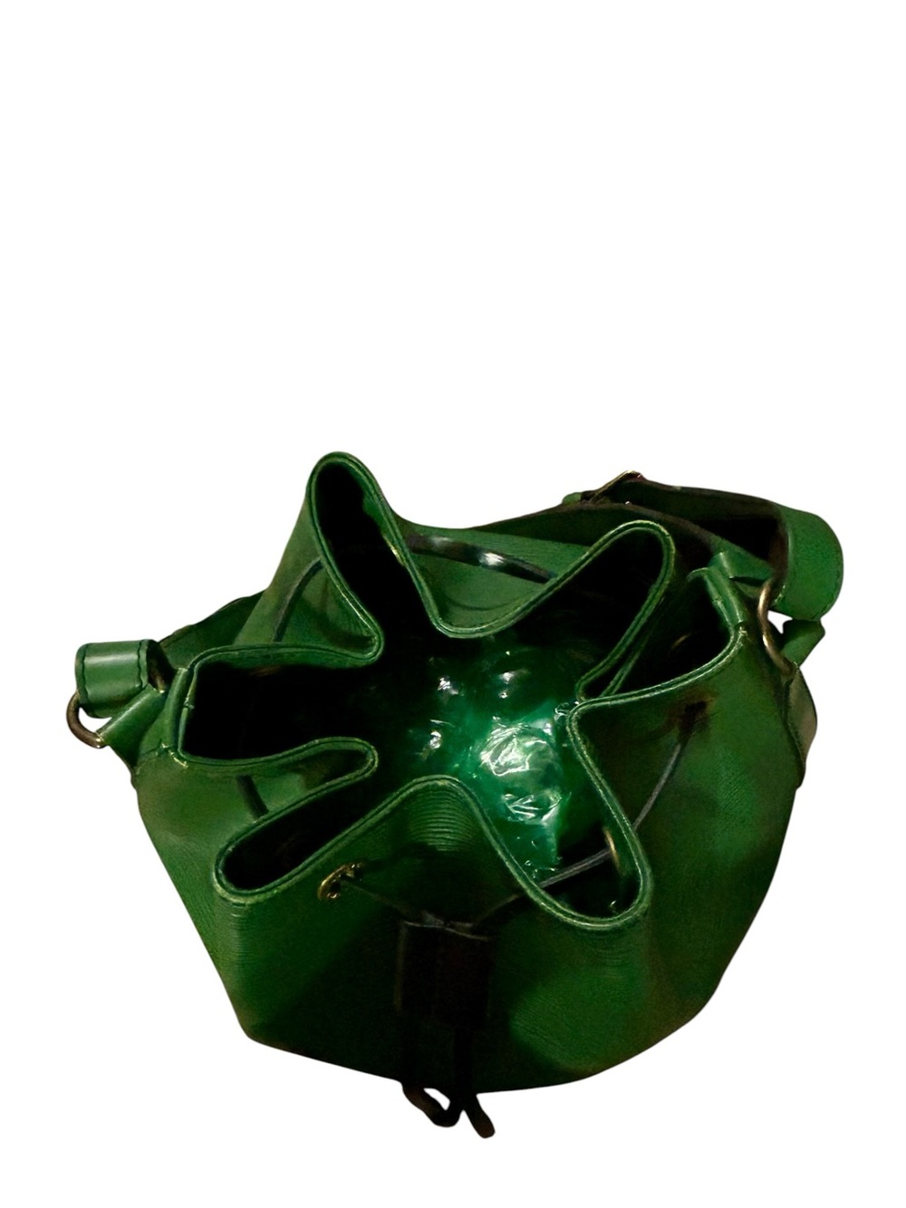 Rare LOUIS VUITTON Petit Noe Bucket Bag Borneo Green Epi Leather Black Stitch - Picture 5 of 15